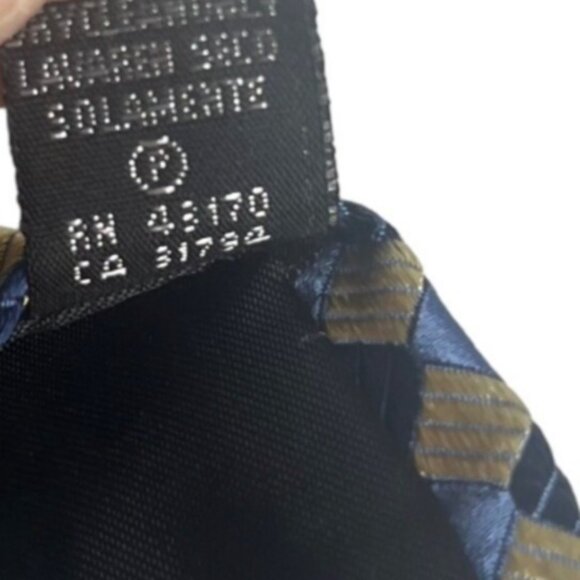 Geoffrey Beene Silk Tie Mens Blue Tan Geometric - Picture 7 of 7